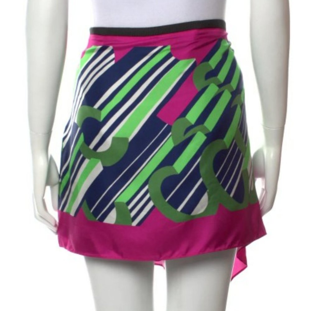 CARVEN Silk Knee-Length Scarf Skirt - Picture 7 of 7